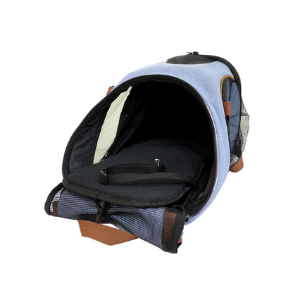 Denim Fun Lightweight Pet Backpack by Ibiyaya - New & Improved