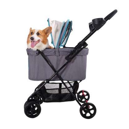 Easy Strolling Pet Buggy - Simple Gray by Ibiyaya