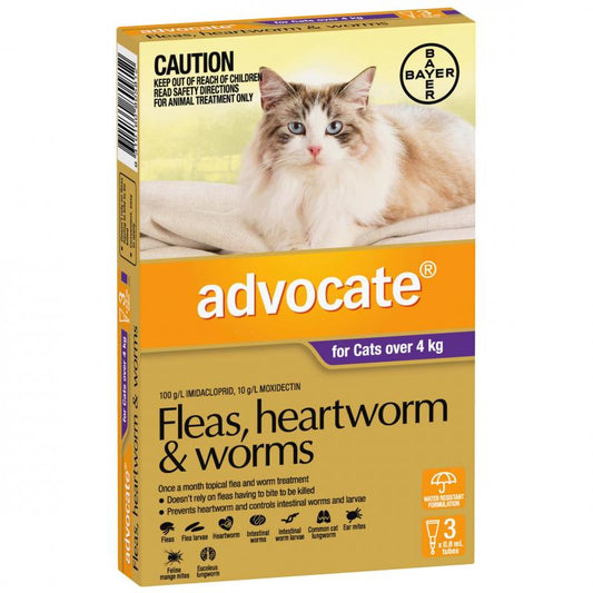 Advocate – Kittens/Cats – Fleas, Heartworm & Worms – 6 Tubes