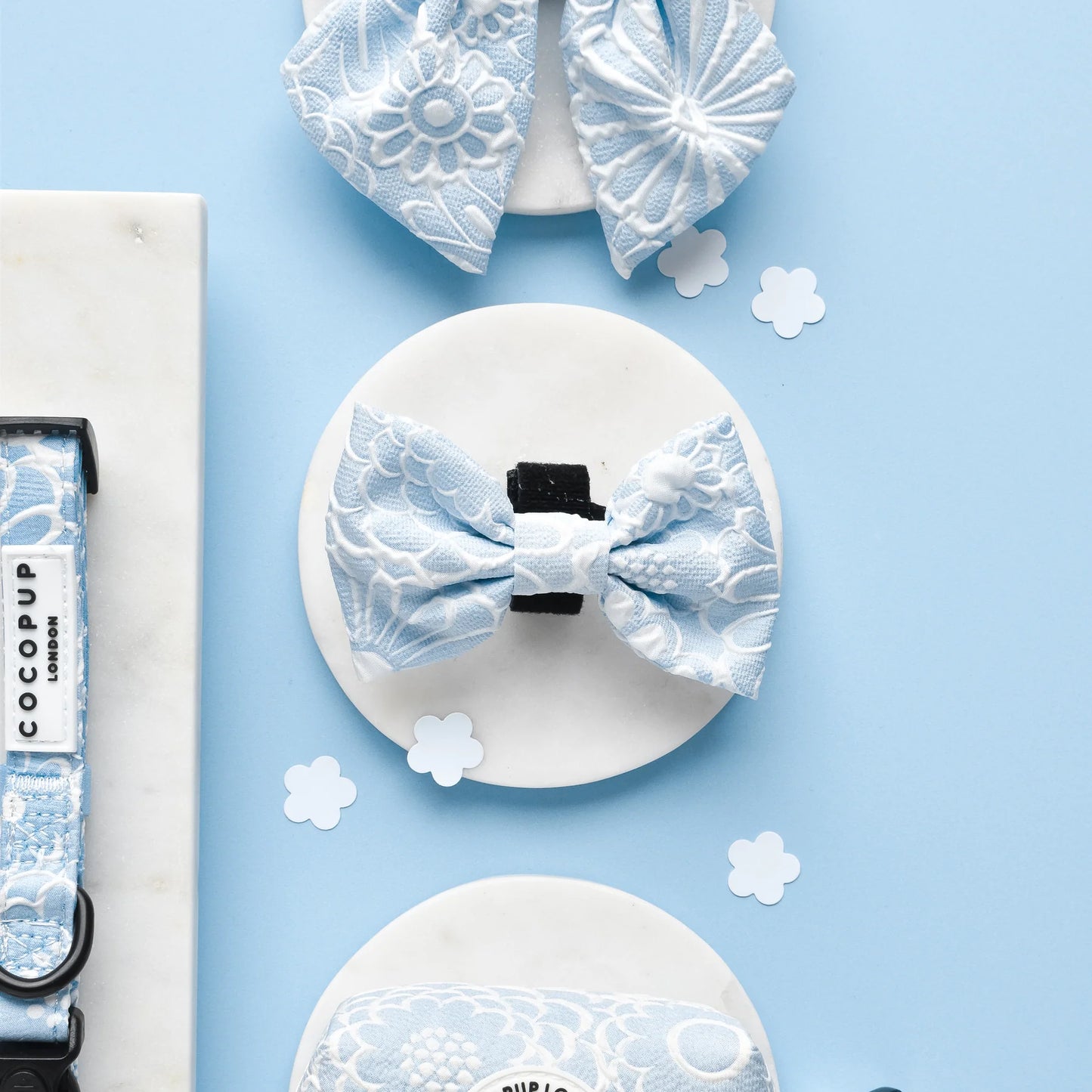 Cocopup London – LUXE Bow Tie – Baby Blue Flower