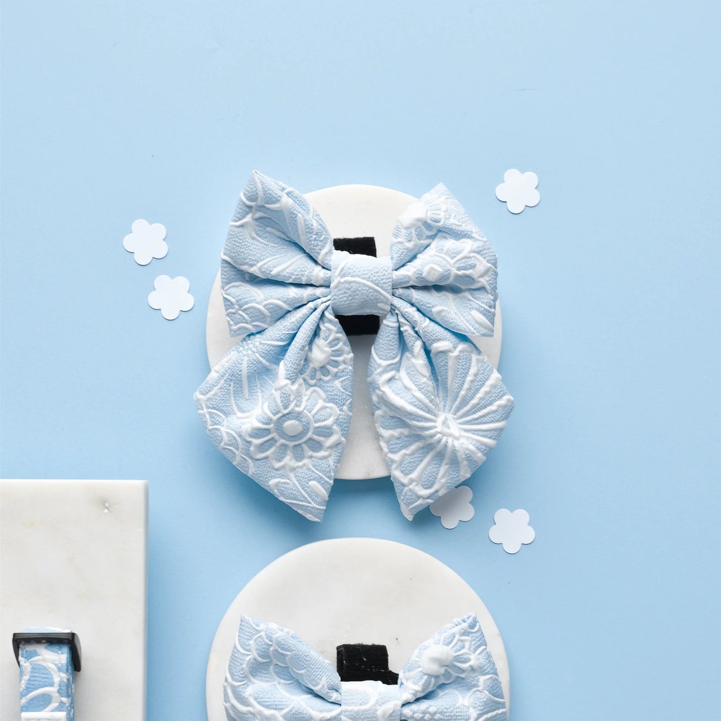 Cocopup London – LUXE Sailor Bow Tie – Baby Blue Flower