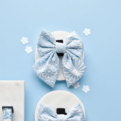 Cocopup London – LUXE Sailor Bow Tie – Baby Blue Flower