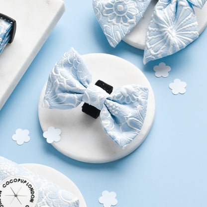 Cocopup London – LUXE Bow Tie – Baby Blue Flower