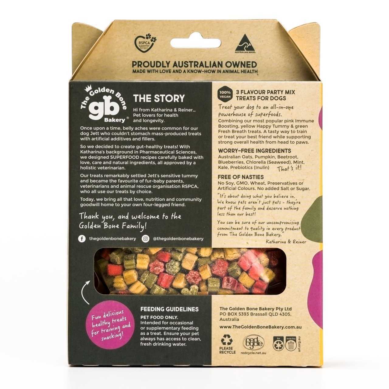 Golden Bone Bakery 3-Flavour Party Mix Dog Training Treats 280g