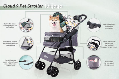 Ibiyaya Cloud 9 Pet Stroller for Cats & Dogs up to 20kg