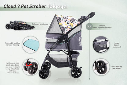 Ibiyaya Cloud 9 Pet Stroller for Cats & Dogs up to 20kg