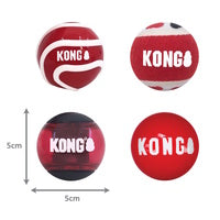 KONG Signature Balls Fetch Dog Toys - 4-Pack Medium Assorted