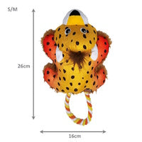 KONG Cozie Tuggz Rope Sqeueaker Dog Toy - Cheetah Bulk Small/Medium