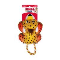 KONG Cozie Tuggz Rope Sqeueaker Dog Toy - Cheetah Bulk Small/Medium