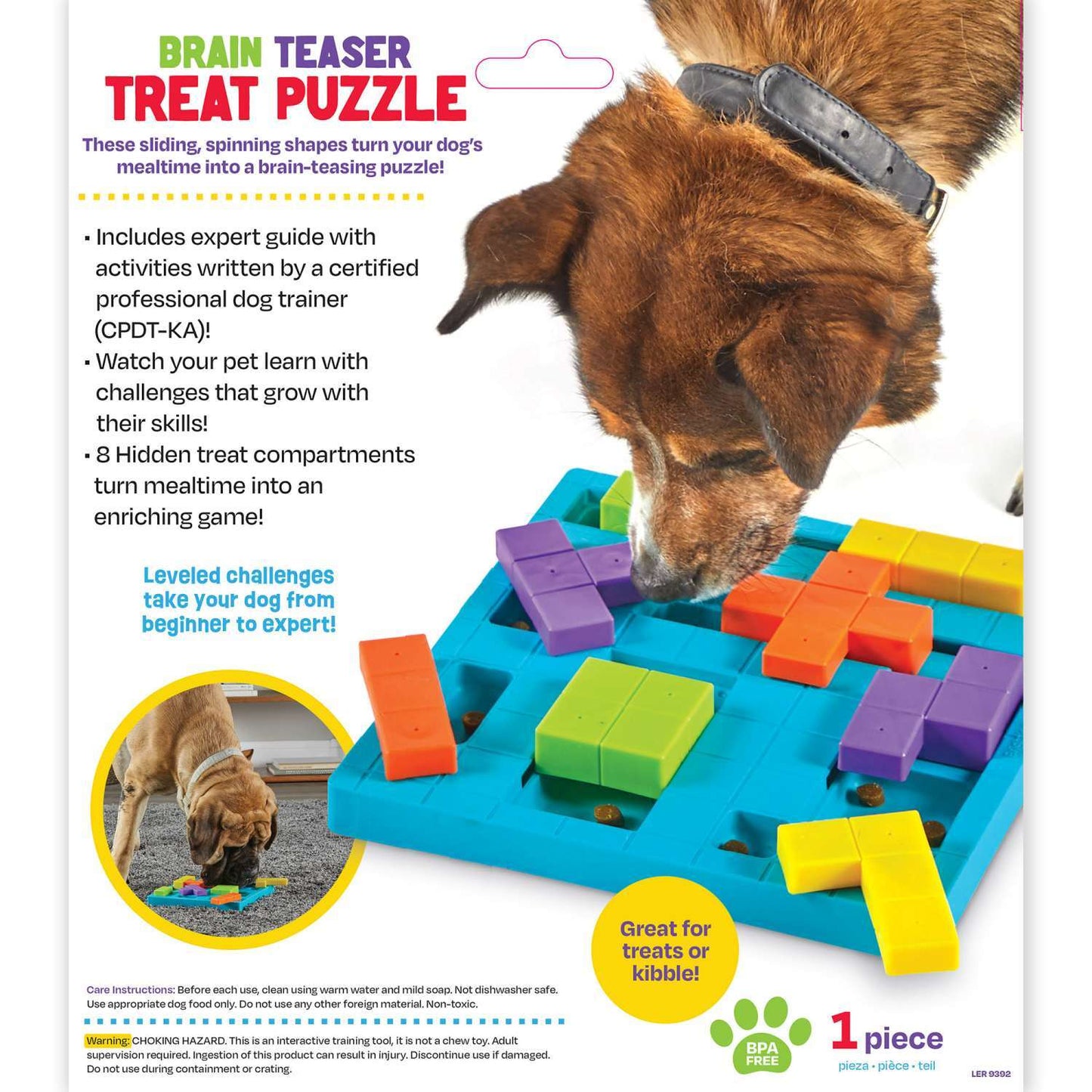 Brightkins Brain Teaser Interactive Dog Treat & Food Puzzle