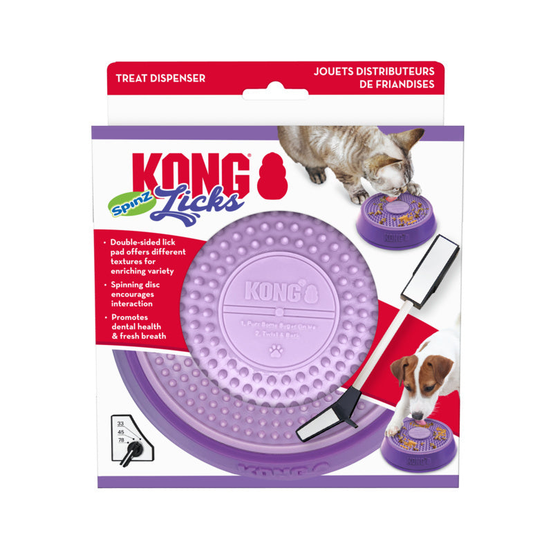 KONG Licks Spinz Spinning Food Bowl for Cats and Dogs