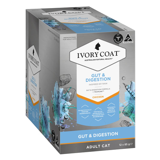 Ivory Coat – Adult Cat – Wet Food Trays – Inspired By Raw – Gut & Digestion