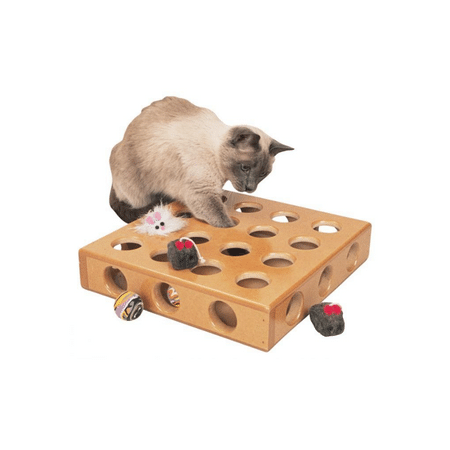 SmartCat Original Peek-And-Play Interactive Cat Toy Box With Bonus Toys