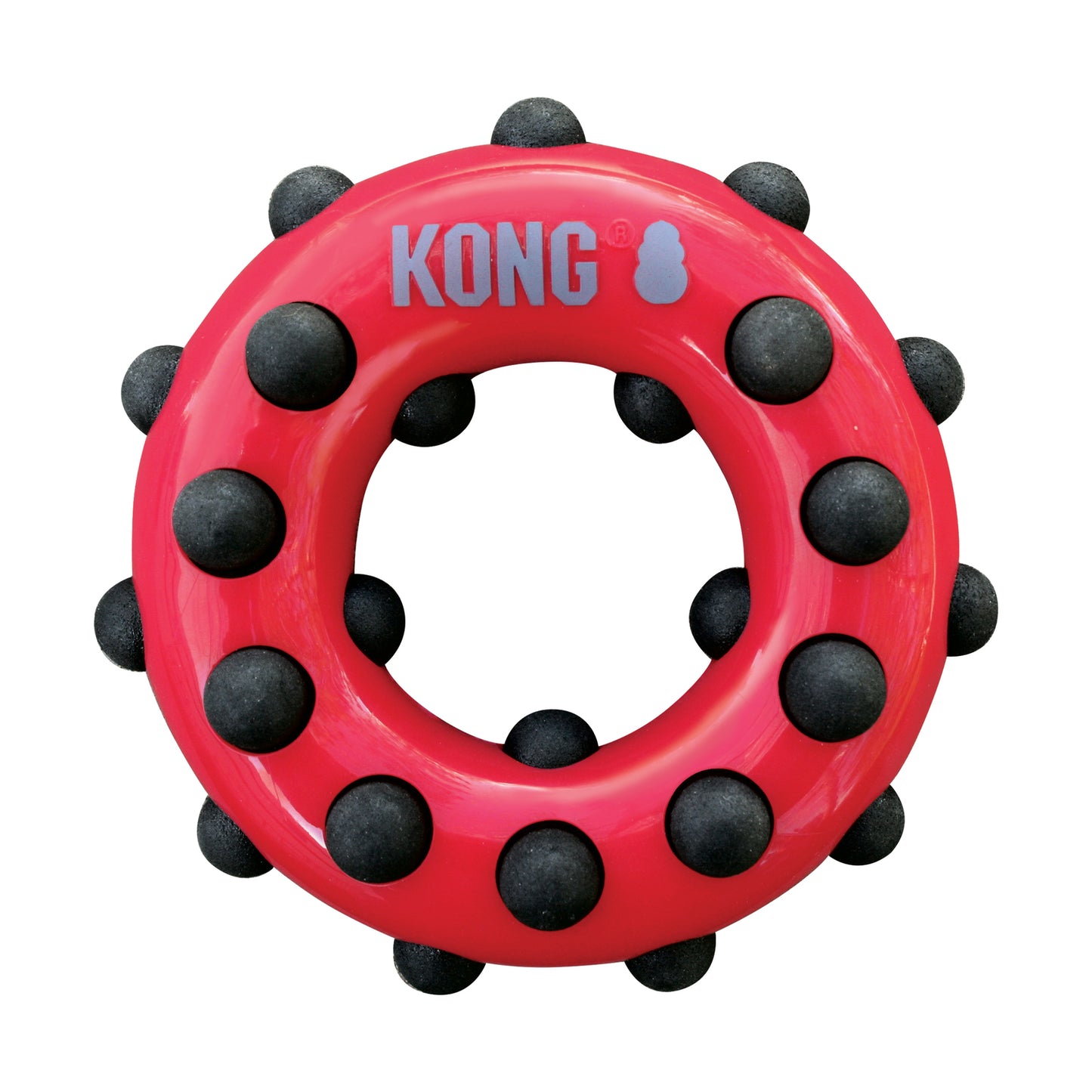 KONG - Textured - Dotz Circle & Dotz Triangle Shaped Rubber Squeaker Dog Toy