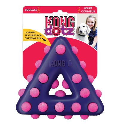 KONG - Textured - Dotz Circle & Dotz Triangle Shaped Rubber Squeaker Dog Toy