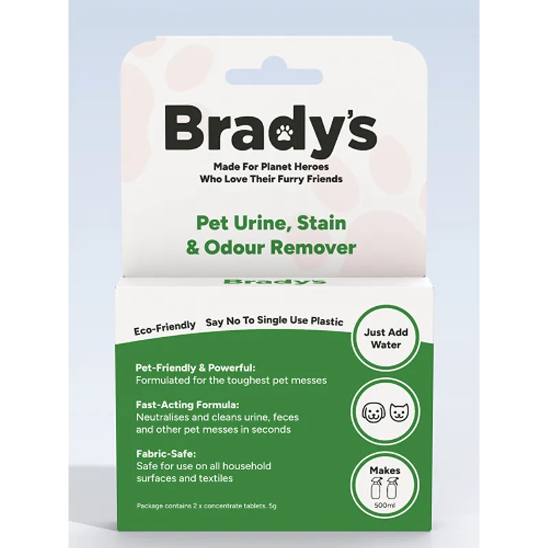 Bradys Pet Urine Stain Odour Remover Tablets - Makes 500ml