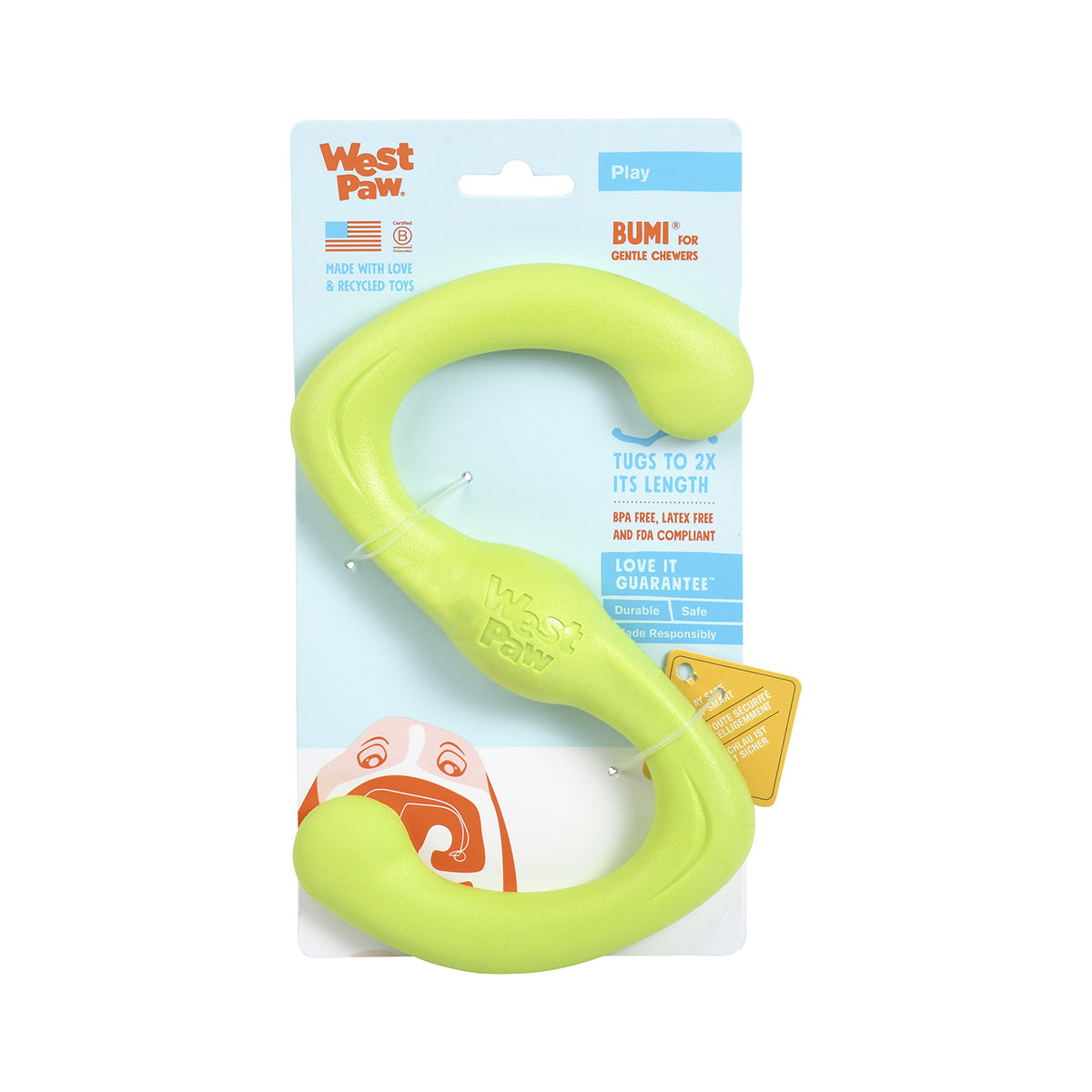 West Paw Bumi Tug & Fetch Zogoflex Dog Toy -