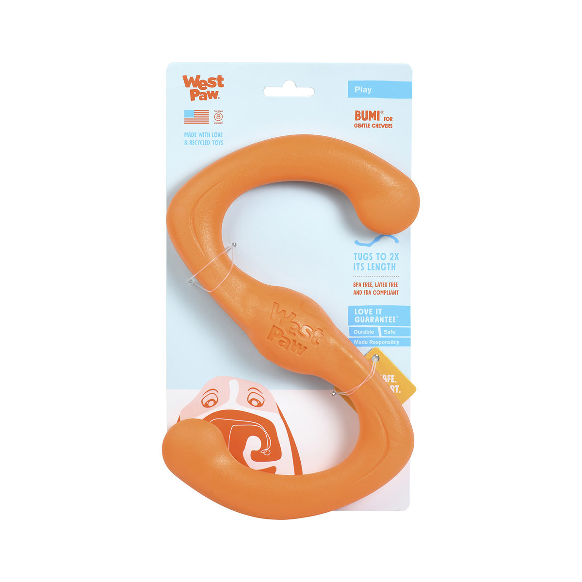 West Paw Bumi Tug & Fetch Zogoflex Dog Toy -