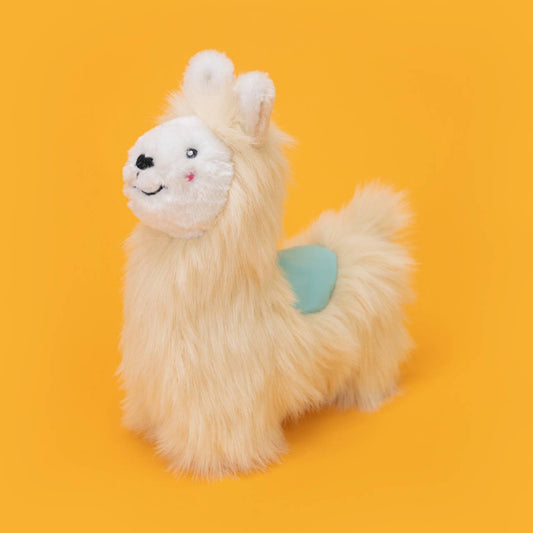 Zippy Paws Wooliez Plush Squeaker Dog Toy - Larry the Llama