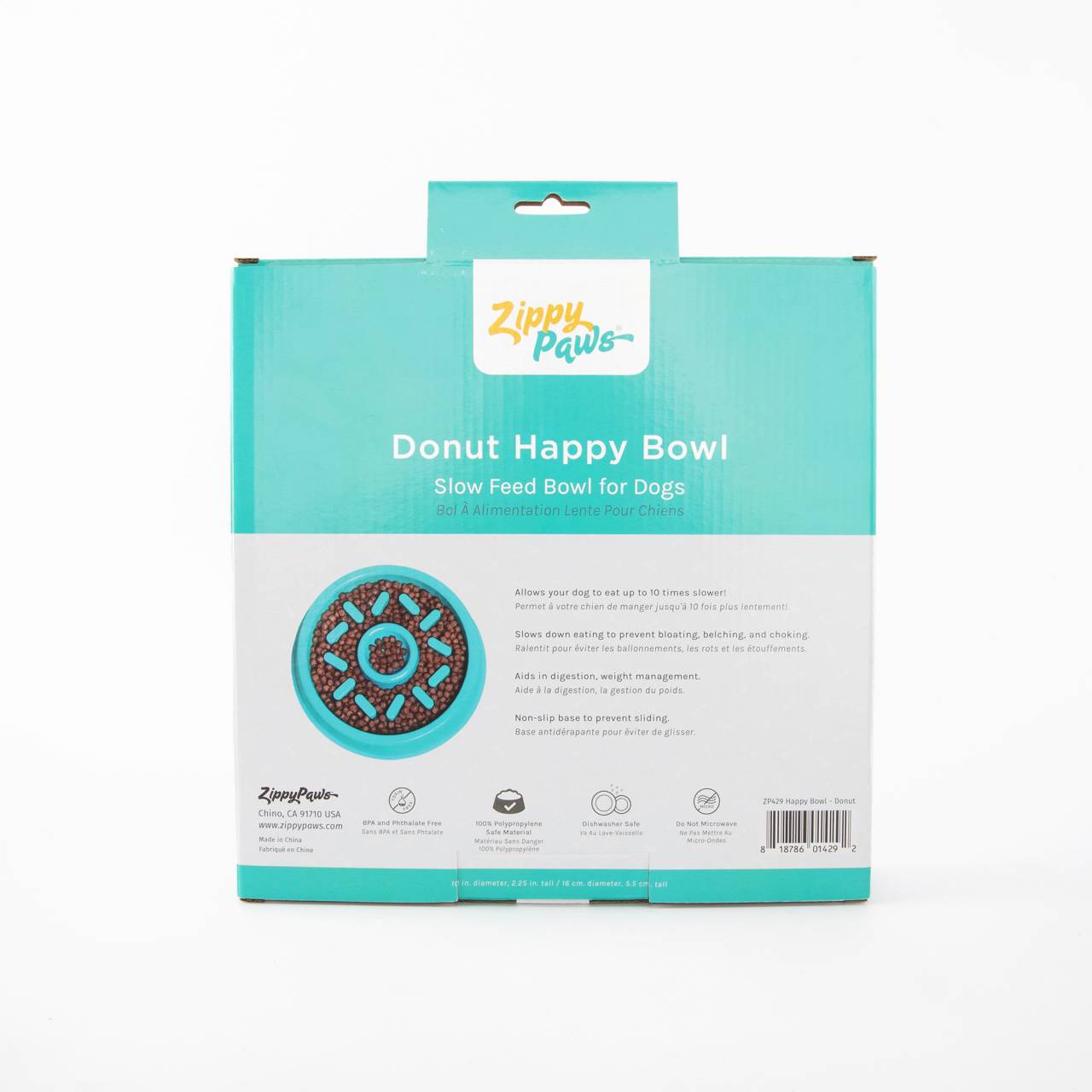 Zippy Paws Happy Bowl Slow Feeder for Dogs - Donut