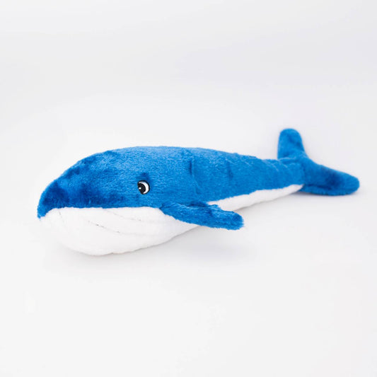 Zippy Paws Plush Squeaky Jigglerz Dog Toy - Blue Whale