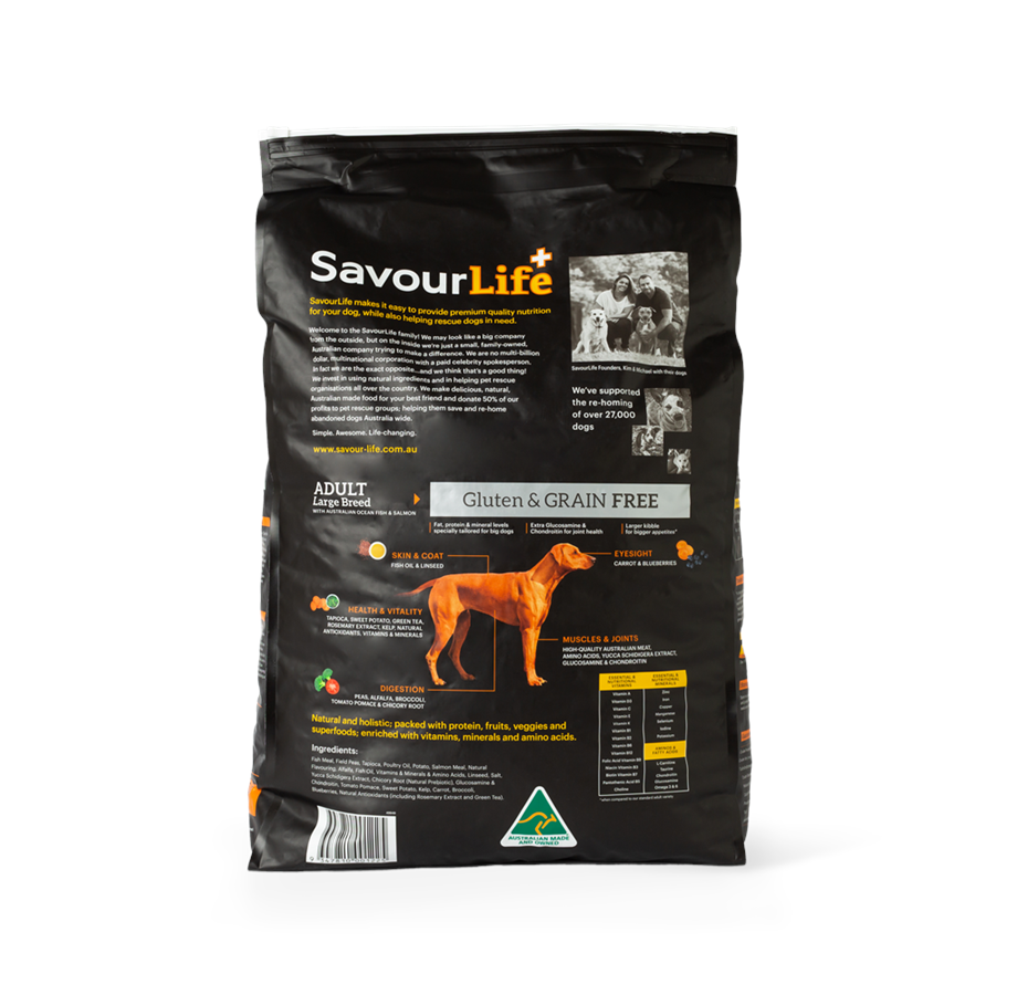 SavourLife – Adult Dog Large Breed – GRAIN FREE – Australian Ocean Fish & Salmon