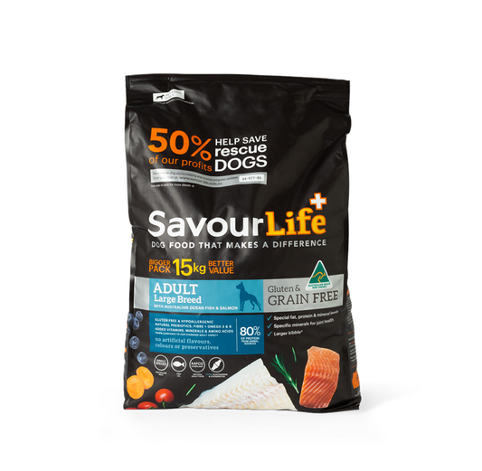 SavourLife – Adult Dog Large Breed – GRAIN FREE – Australian Ocean Fish & Salmon