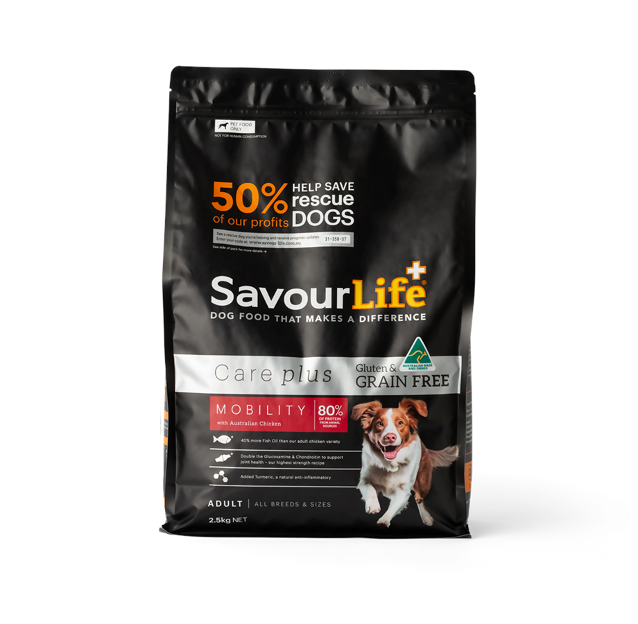 SavourLife – Adult Dog – Care plus – GRAIN FREE – Mobility with Australian Chicken