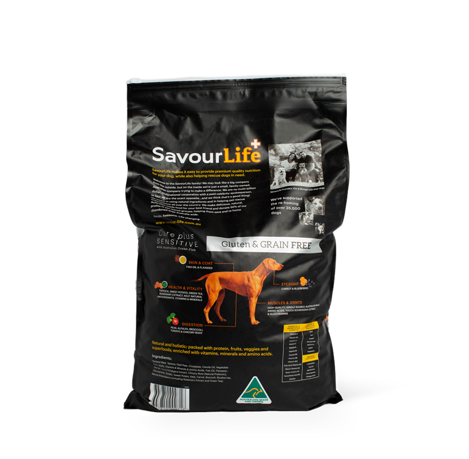 SavourLife – Adult Dog – Care plus – GRAIN FREE – Sensitive with Australian Ocean Fish