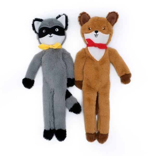 Zippy Paws Fluffy Peltz Plush Squeaker Dog Toy - Raccoon & Chipmunk 2 ...